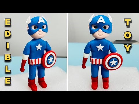 Very Easy Captain America Fondant Cake Topper Tutorial
