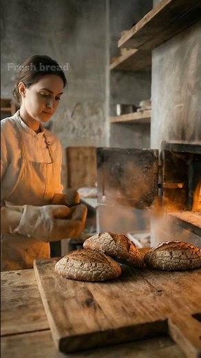 🔥 Fresh Bread & Melting Butter ASMR 🧈 | Wood-Fired Oven Satisfaction #bakery