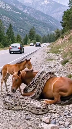 Girl saves a horse from python 😨 ____________________girl _python _pythonvsgirls _wildatlanticway _wildanimals _wildlifeprotection _wildlife_photography shorts #trending #fypviralシfyp #reels2024 #short #shorts #short #shortst #reelsviral #reelsinstagram #reel | Belga