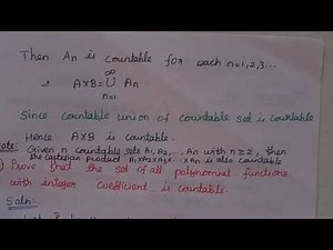 A and B are countable sets then AxB is countable # set of polynomials with integer coeff. countable