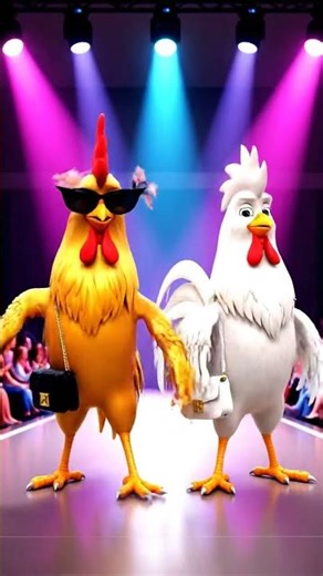 A collection of animated chickens a fierce rooster practicing martial #chicken #chickencartoon