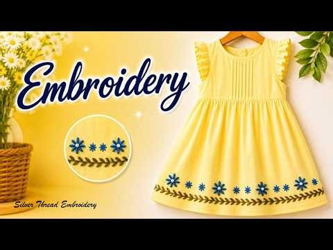 Beautiful Kids Dress Hemline Embroidery | Easy Hand Embroidery Tutorial