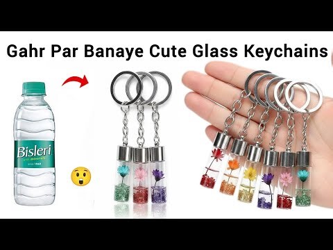 DIY Homemade glass keychain 😍/how to make keychain from waste/easy keychain making/diy keychain