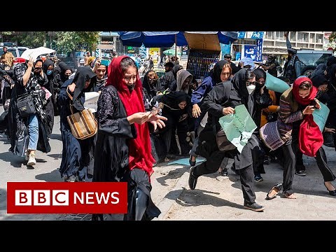 Taliban break up rare protest by Afghan women in Kabul - BBC News