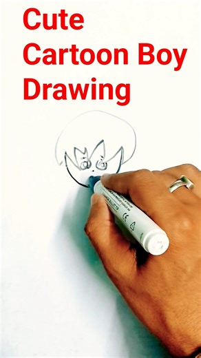 How to Draw a Cute Cartoon Boy 🧒 Easy Step by Step | Whiteboard Marker Drawing #shorts