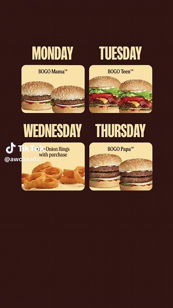 Daily Burger Family Deals at A&W