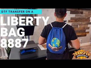 Applying DTF Transfers on Liberty Bag Drawstring Backpack with White DUROcord - Liberty 8887