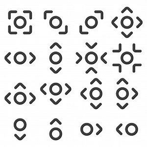 Icons of arrows indicating the direction of movement or movement....