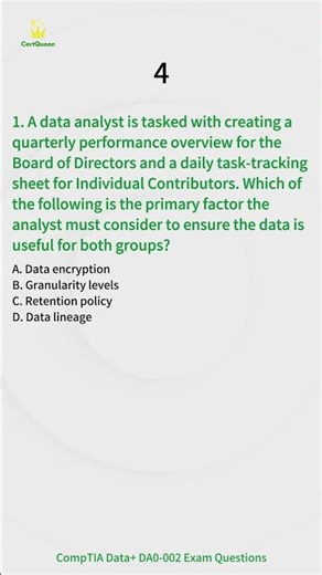 DA0-002 CompTIA Data+ Exam Questions Q1-2 #questionsandanswers #comptia #questions #exams