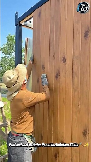 Modern Wall Cladding Installation Process 🏠🪵 #Construction #Cladding #Architecture
