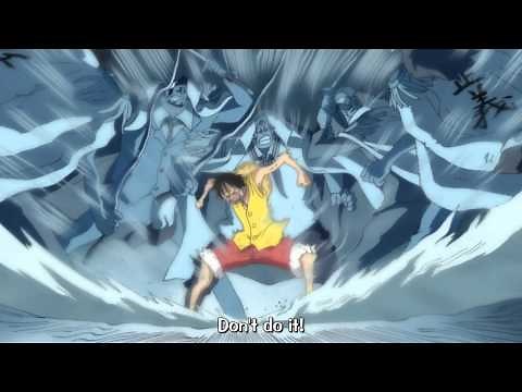 Luffy's haki at the Marines HQ [HD] Not AMV - One Piece