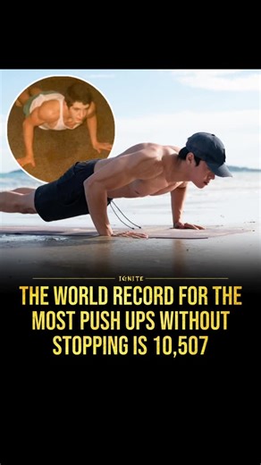 IGNITE on Instagram: "Minoru Yoshida of Japan holds the world record for the most consecutive push-ups without stopping, completing an astounding 10,507 repetitions in October 1980. This feat remains unmatched to this day. However, Guinness World Records no longer tracks this specific category, having shifted their focus to endurance challenges such as the most push-ups completed in 24 hours."