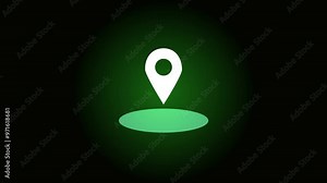 Location map pin pointer on GPS Map tracker animation. Map pointer icon animation. Stock Video