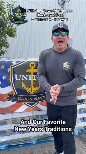 What’s your New Year’s tradition At the Krewe of Orpheus den in New Orleans, the United Cajun Navy teamed up with the Orpheus krewe to kick off the New Year the Louisiana way by giving back to the community. Thanks to the incredible generosity of Bush’s Beans Company, truckloads of black eyed peas were donated to share a tradition that runs deep around here. In Louisiana, cooking black eyed peas on New Year’s Day symbolizes prosperity, good luck, and hope for the year ahead, so we decided to pas