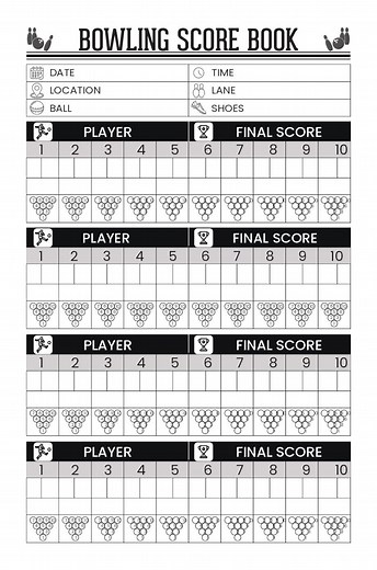 Bowling Score Sheet, Bowling Log, Game Tracker, Bowling Score Printable, Bowling Team, League, Spare Tracker, Bowling Score Sheet Template - Etsy