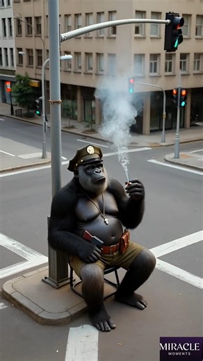 Gorilla Traffic Police: The Banana Bribe! 👮‍♂️🍌 #MiracleMoments #funny #aivideo #shorts