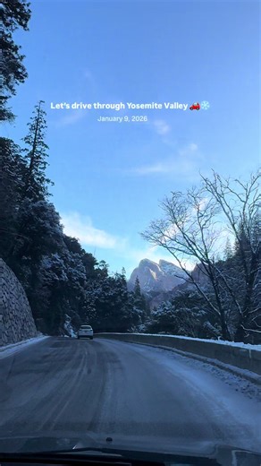 Driving through Yosemite Valley in winter 😍❄️ If you’re planning a trip to Yosemite this winter, here are a few tips 👇 ⛓️ Make sure you have tire chains in your vehicle at all times when entering a chain control area! 📲 Call 209-372-0200 (press 1 then 1) for the most up-to-date road conditions. 🌨️ Check the weather forecast before heading out and always be prepared for unexpected snow storms. 🚙 Pack an emergency winter car kit with blankets/sleeping bags, flashlights/headlamps, ice scraper 