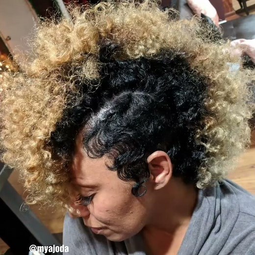 Cut and Color Twist out Mohawk on natural hair