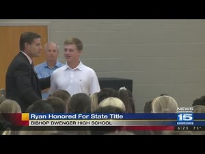Logan Ryan honored at Bishop Dwenger for winning state title in golf