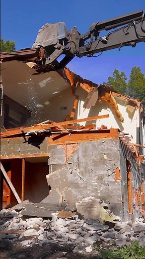 Home Demolition with Excavator Start to Finish | Satisfying Construction ASMR