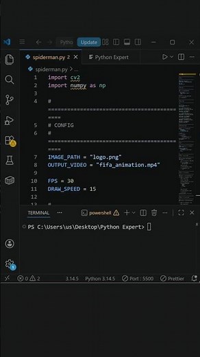 Create a Spiderman using python coding |python programer #tech #python #coding #worldcup #developer