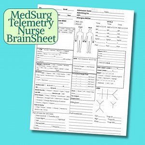 Nurse Brain Sheet: Medsurg, Telemetry, Patient Assessment (PDF Download) - Etsy UK