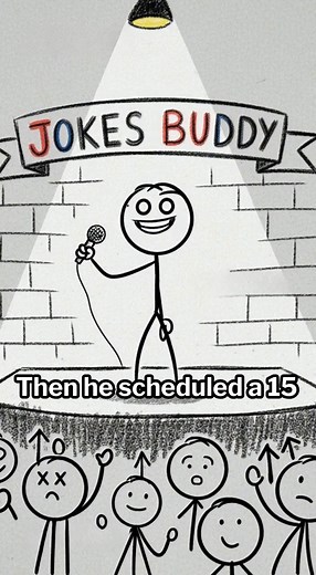 The modern struggle of making plans is perfectly captured in this short, deadpan stand-up routine! Watch as our stick figure comedian delivers a dry, slow take on friendship in the digital age. If you've ever had a friend suggest "hanging out" only to be sent a formal calendar invite for a 15-minute Zoom call weeks later, this joke will hit close to home. This minimalist animation channels the dry observational humor style popularized by legends like Norm Macdonald. It’s short, sharp, and painfu