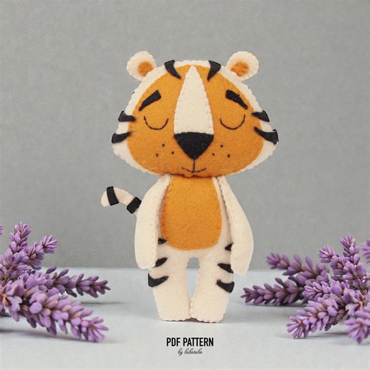 Tiger Felt Sewing Pattern PDF | Animal PDF Template - Etsy UK