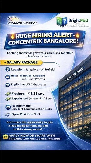 🔥 Concentrix Hiring Bangalore | Freshers & Experienced | Technical Support Jobs | Apply Now!
