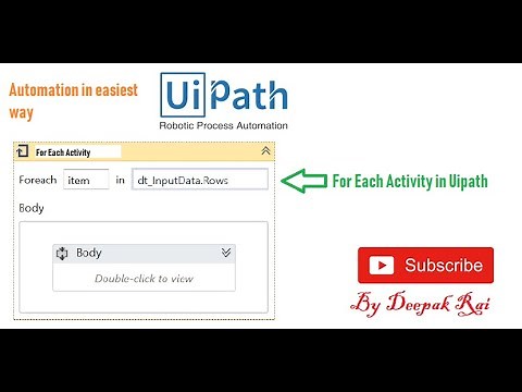 For Each Activity in Uipath | For Each loop in Uipath