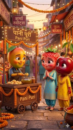 स्ट्रॉबेरी को हुआ मैंगो से प्यार! 😍🍓🥭 | Cute Love Story #Shorts