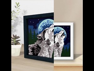 Wolf 3D Box, Wolf Svg, Wolf Shadow Box Svg, Cricut File, Cutting Cricut, Wolf Light Box, Animal 3D Box, 3D Box, Wolf Svg, Paper Cut Template - Etsy