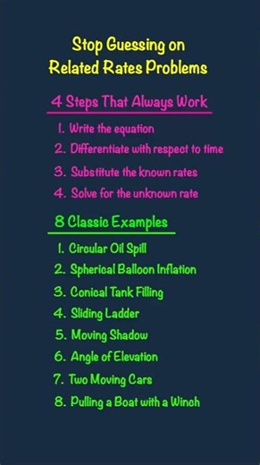 How to Solve Related Rates Problems | 8 Classic Calculus Examples