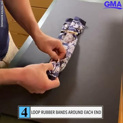 Make a bandana face mask in under 1 minute with just two materials l GMA Digital