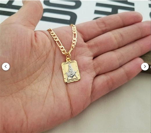 18k Gold Filled Masonic Pendant Necklace - Etsy