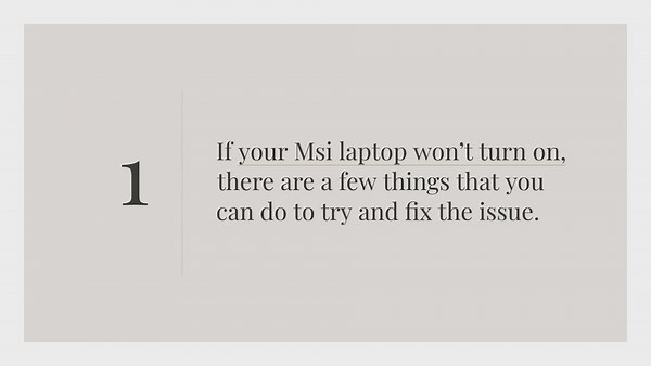 Msi laptop wont turn on