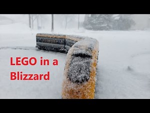 LEGO train in a Blizzard