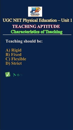 Teaching Aptitude MCQ | Characteristics of Teaching | UGC NET Physical Education Unit 1