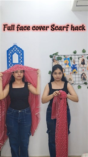 Full face cover scarf hack #scarfstyling #facecoverstyle #summerscarfhack #viralfashionhack