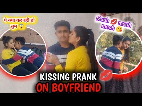 24 Hours kissing prank on girlfriend 💋//romantic prank on girlfriend 🥰!! #kiss #pranks #funny