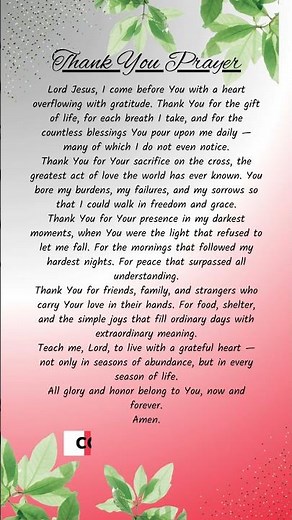 Thanks Giving Lord's Prayer ❤ Daily gratitude prayer🙏 Divine Prayers