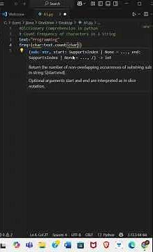 Count Character Frequency in String Using Python Dictionary Comprehension #Python #Coding #Shorts