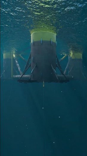 Epic shot of WindFloat Atlantic under water scene