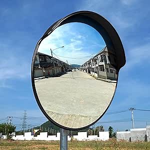 Geetery Convex Traffic Mirror for Driveway Security Mirror Wide Angle Curved Safety with Adjustable Wall Fixing Bracket for Driveway Road Shop Garage Parking Lot Blind Spot Hide (Classic,30 Inch)