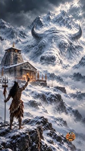 At Kedarnath, Mahadev Woke Nandi… Then His Eyes Opened 🔱🐂 #HarHarMahadev