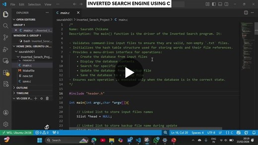 Building Inverted Search Engine in C with Hash Tables Linked Lists | Saurabh Chikane posted on the topic | LinkedIn