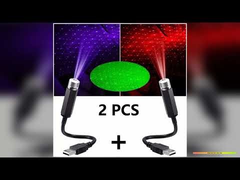 2X Romantic LED Starry Sky Night Light 5V USB Powered Galaxy Star Projector Lamp for Car Roof Room