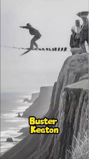 Buster Keaton's spectacular high-altitude stunt compilation#BusterKeaton