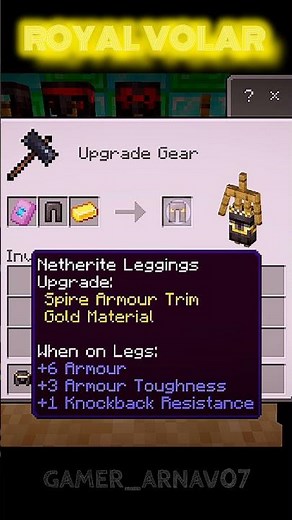 Best Gold Netherite Armor Trim Design (Royal Volar) ✨