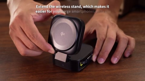 Baseus PicoGo W2 Wireless Charger, Qi2 Certified 15W Magnetic Charger Stand with 65W Retractable Cable, 2-in-1 Wireless Charging Station for Tablet, iPhone 17/16/15/14/13 Series, AirPods